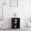 Széf LED -es lámpákkal Fekete tölgy 41 x 37 x 67 cm Faanyag