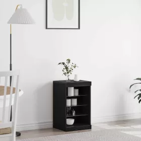   Széf LED -es lámpákkal Fekete tölgy 41 x 37 x 67 cm Faanyag