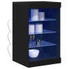 Széf LED -es lámpákkal Fekete tölgy 41 x 37 x 67 cm Faanyag