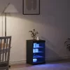 Széf LED -es lámpákkal Fekete tölgy 41 x 37 x 67 cm Faanyag