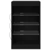 Széf LED -es lámpákkal Fekete tölgy 41 x 37 x 67 cm Faanyag