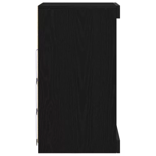 Széf LED -es lámpákkal Fekete tölgy 41 x 37 x 67 cm Faanyag