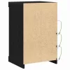 Széf LED -es lámpákkal Fekete tölgy 41 x 37 x 67 cm Faanyag