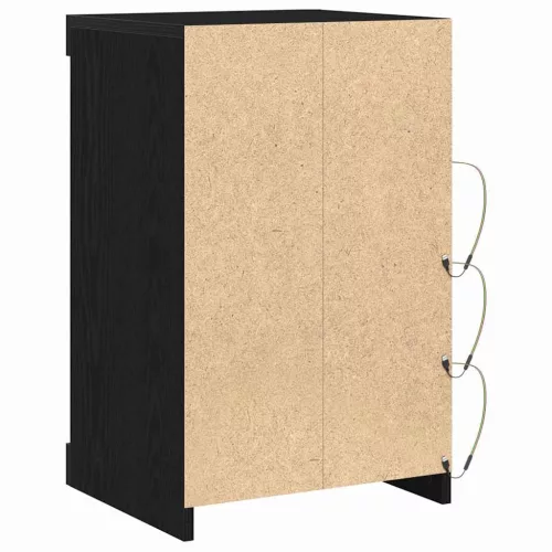 Széf LED -es lámpákkal Fekete tölgy 41 x 37 x 67 cm Faanyag
