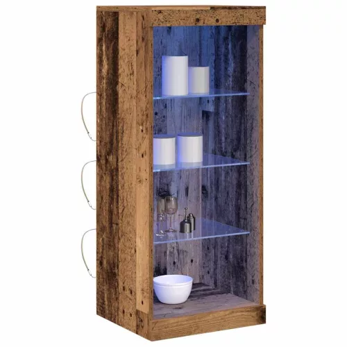 Széf LED -es lámpákkal Régi fa 41 x 37 x 100 cm Faanyag