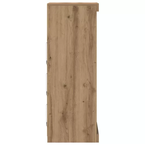 Széf LED -es lámpákkal kézműves tölgy 41 x 37 x 100 cm Faanyag