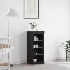 Széf LED -es lámpákkal Musta tammi 41 x 37 x 100 cm Faanyag