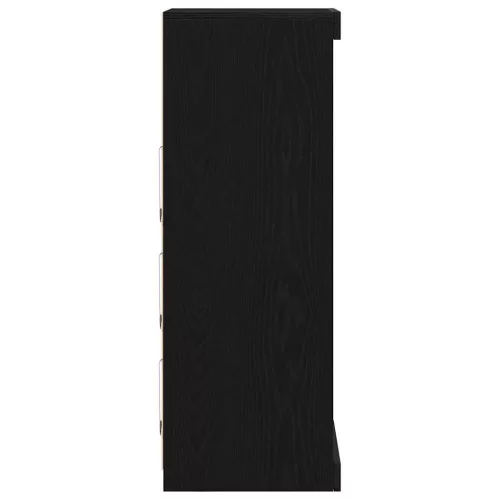 Széf LED -es lámpákkal Musta tammi 41 x 37 x 100 cm Faanyag