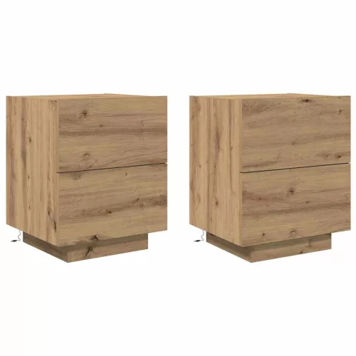 Éjjeliszekrény fiókkal 2 pcs kézműves tölgy