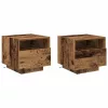 Éjjeli szekrény fiókkal 2 pcs Régi fa 40 x 39 x 37 cm Faanyag