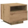 Éjjeli szekrény 2 pcs kézműves tölgy 40 x 39 x 37 cm Faanyag