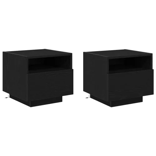 Éjjeli szekrény 2 pcs Musta tammi 40 x 39 x 37 cm Faanyag