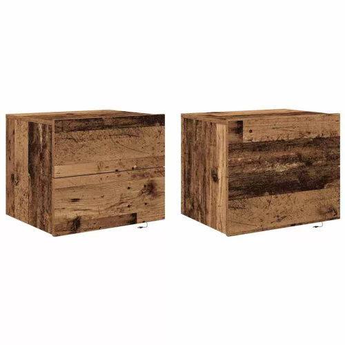Fali éjjeli szekrény 2 pcs Régi fa 50 x 39 x 41 cm Faanyag