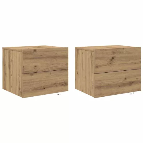Fali éjjeli szekrény 2 pcs kézműves tölgy 50 x 39 x 41 cm