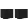 Fali éjjeli szekrény 2 pcs Musta tammi 50 x 39 x 41 cm Faanyag