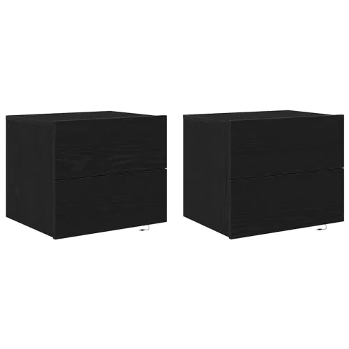 Fali éjjeli szekrény 2 pcs Musta tammi 50 x 39 x 41 cm Faanyag