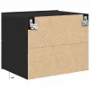 Fali éjjeli szekrény 2 pcs Musta tammi 50 x 39 x 41 cm Faanyag