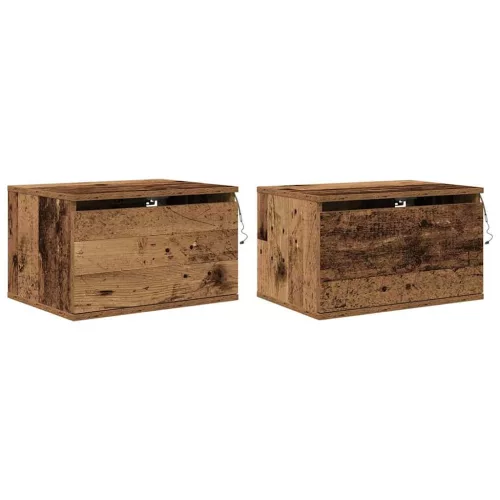 Fali éjjeli szekrény 2 pcs Régi fa 50 x 36 x 30 cm Faanyag
