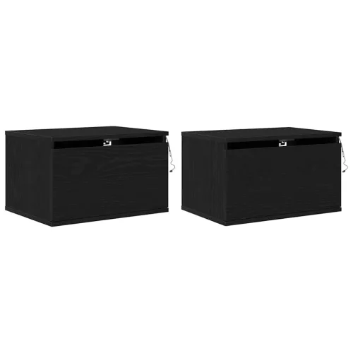 Fali éjjeli szekrény 2 pcs Musta tammi 50 x 36 x 30 cm Faanyag