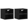 TV szekrény 2 pcs Fekete 30 x 28.5 x 30 cm Faanyag