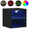 TV szekrény 2 pcs Fekete 30 x 28.5 x 30 cm Faanyag