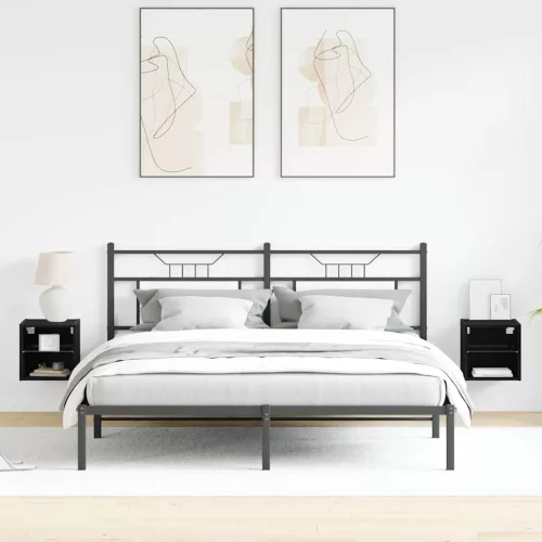TV szekrény 2 pcs Fekete 30 x 28.5 x 30 cm Faanyag