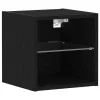 TV szekrény 2 pcs Fekete 30 x 28.5 x 30 cm Faanyag