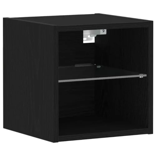 TV szekrény 2 pcs Fekete 30 x 28.5 x 30 cm Faanyag