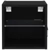 TV szekrény 2 pcs Fekete 30 x 28.5 x 30 cm Faanyag