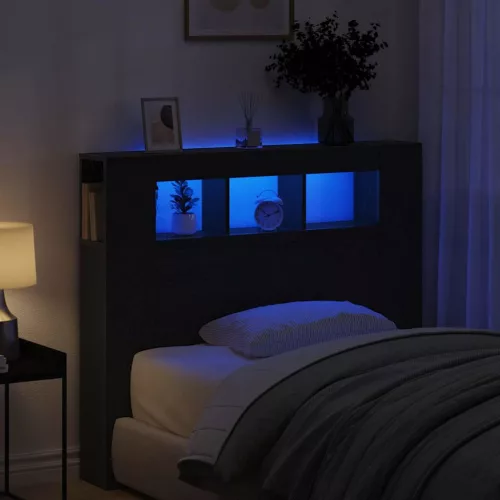 LED ágytámla Musta tammi 120 x 18.5 x 103.5 cm Faanyag
