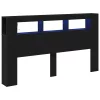 LED ágytámla Musta tammi 180 x 18.5 x 103.5 cm Faanyag
