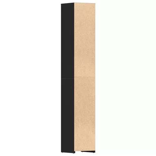 Fekete tölgy színű szerelt fa fürdőszobaszekrény 30x30x183,5 cm
