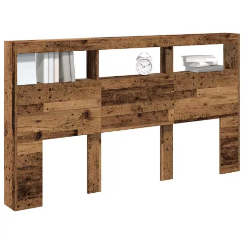 Antik fa áthidalószekrény LED-világítással 180 x 17 x 102 cm