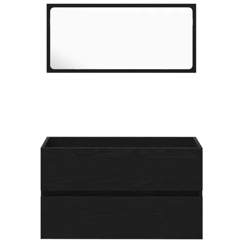 Fürdőszoba Bútor Szett 2 pcs Fekete tölgy 80 x 38.5 x 45 cm