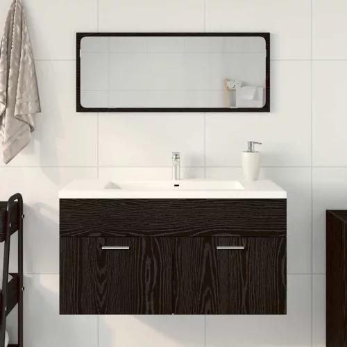 Fürdőszobai Bútor Szett 2 pcs Fekete tölgy 90 x 38.5 x 46 cm