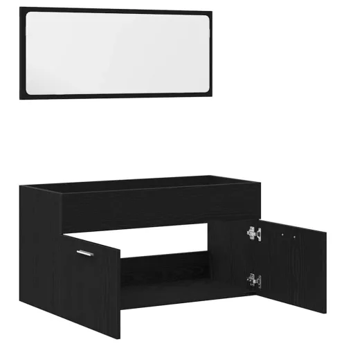Fürdőszobai Bútor Szett 2 pcs Fekete tölgy 90 x 38.5 x 46 cm