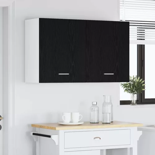 Függő szekrények 2 pcs Musta tammi 100 x 31 x 60 cm Faanyag