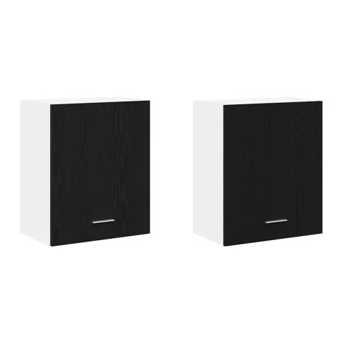 Függő szekrények 2 pcs Musta tammi 100 x 31 x 60 cm Faanyag