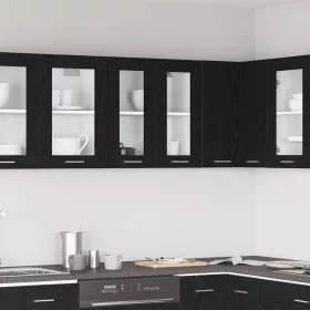   Függő üveg szekrény Riga Musta tammi 60 x 31 x 60 cm Faanyag