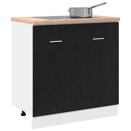 Fekete tölgyfa mosogató alsó szekrény 80 x 46 x 81,5 cm