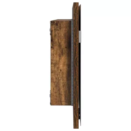 Fürdőszobai tükör tükörrel Barna 80 x 8.5 x 37 cm Faanyag