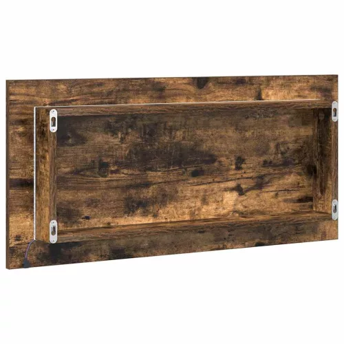Fürdőszobai tükör tükörrel Barna 80 x 8.5 x 37 cm Faanyag