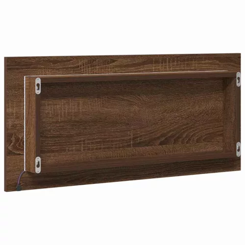 Fürdőszobai tükör tükörrel barna tölgy 80 x 8.5 x 37 cm Faanyag
