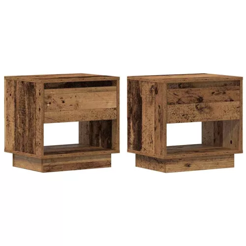 Éjjeliszekrény fiókkal 2 pcs Régi fa 45 x 34 x 44 cm Faanyag