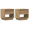 Éjjeliszekrény 2 pcs kézműves tölgy 45 x 34 x 44 cm Faanyag