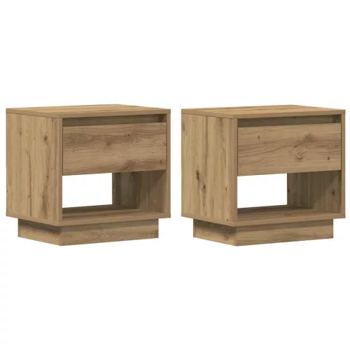 Éjjeliszekrény 2 pcs kézműves tölgy 45 x 34 x 44 cm Faanyag