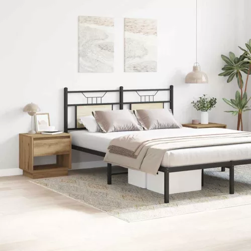 Éjjeliszekrény 2 pcs kézműves tölgy 45 x 34 x 44 cm Faanyag
