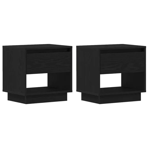 Éjjeliszekrény 2 pcs Musta tammi 45 x 34 x 44 cm Faanyag