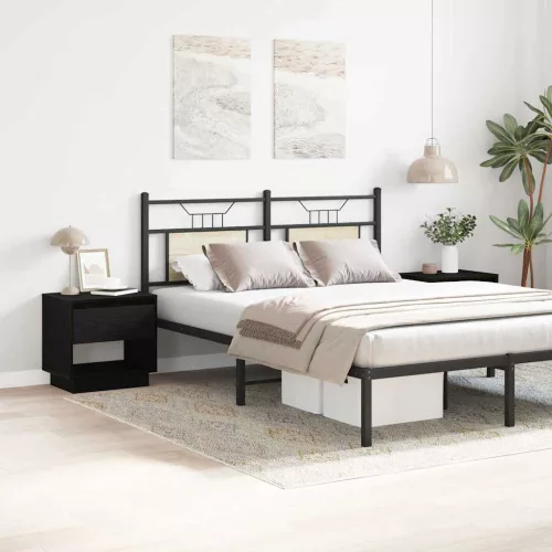 Éjjeliszekrény 2 pcs Musta tammi 45 x 34 x 44 cm Faanyag