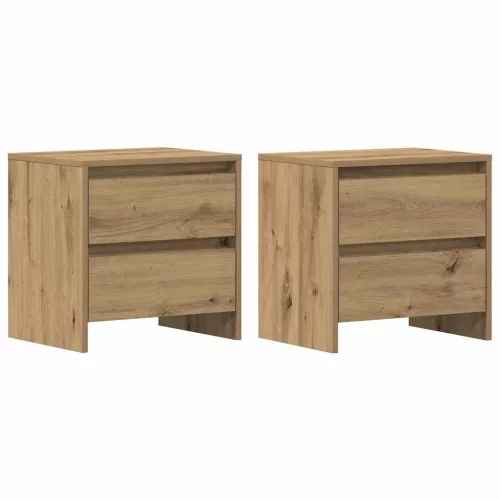 Éjjeliszekrény 2 pcs kézműves tölgy 45 x 34 x 44.5 cm Faanyag